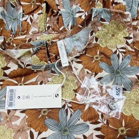NWT Rylee and Cru Safari Floral Carrie Blouse Top Girls Size 8 - 9 Y Linen - Picture 6 of 7